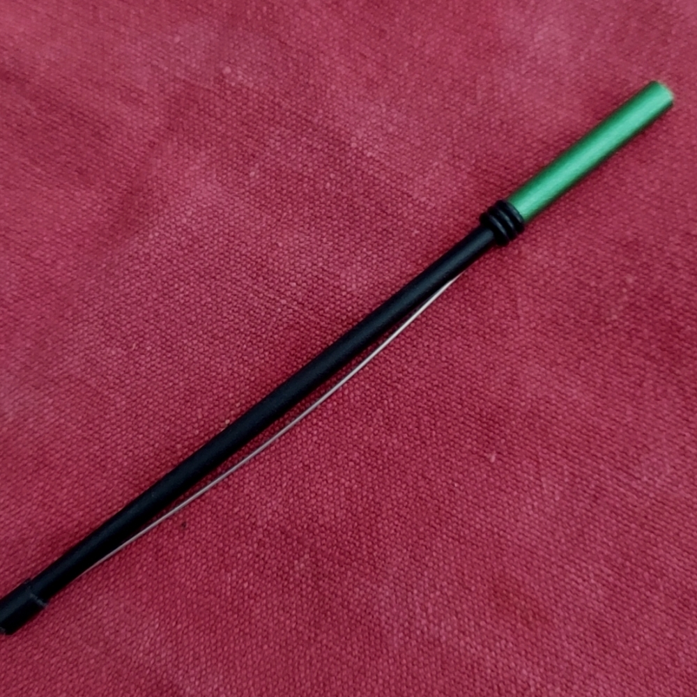 Eclectic Black and Metallic Green Pin Brooch - 6.75" long